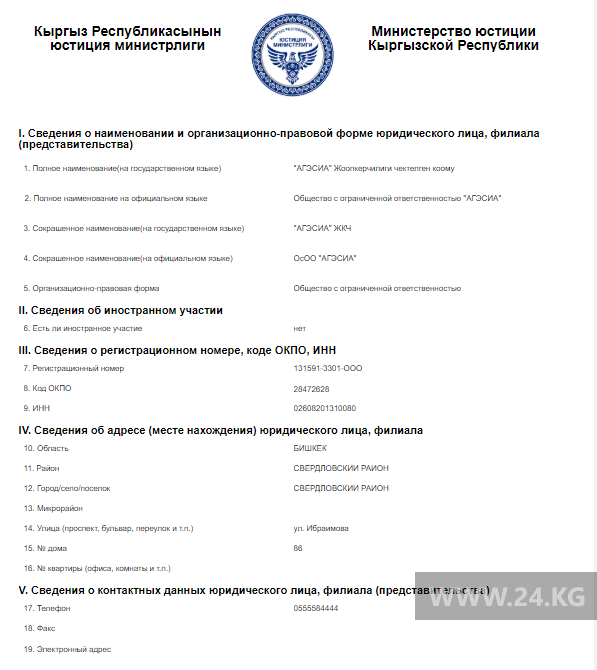 Данные о компаниях, зарегистрированных на Сыргака Кенжебаева, и их отчислениях в бюджет