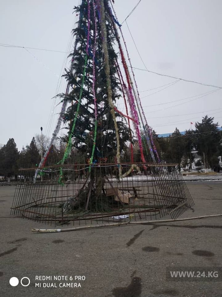 В Базар-Коргонском районе установили елку за 112 тысяч сомов