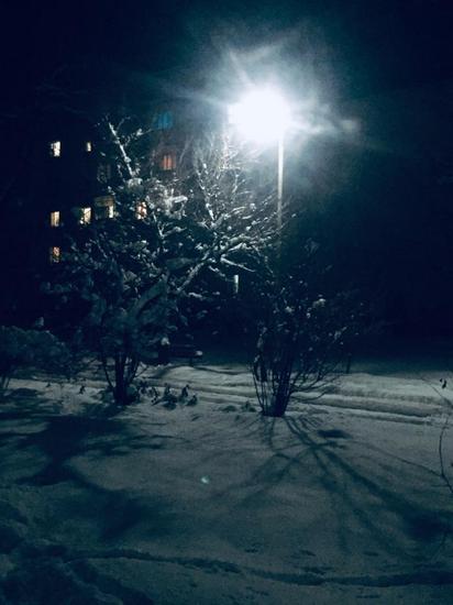 Зимняя ночная Кара-Балта