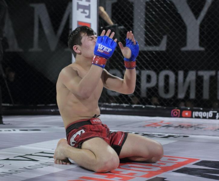 Адилет Нурматов на турнире WEF 70 Proffight 29. Бишкек, февраль 2019 года