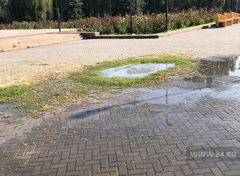 Лужа в центре Бишкека