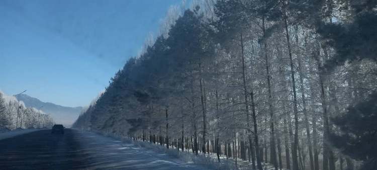 Дорога в селе Кызыл-Адыр, Таласская область