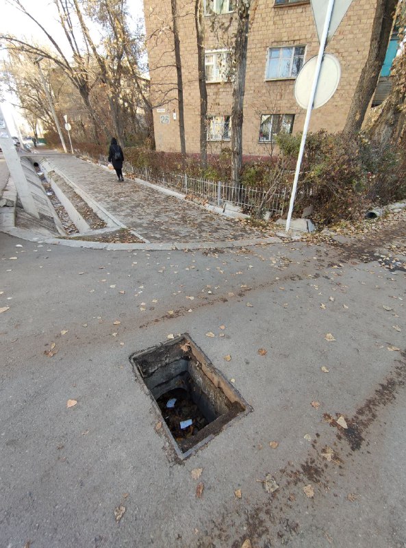 Горожанин жалуется на открытые люки на улице Токтоналиева