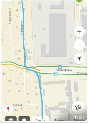 Синей линией обозначена граница города