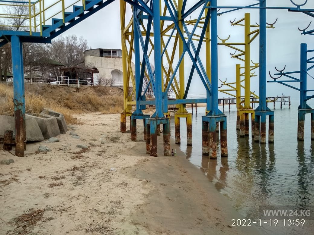 Водные горки на пляже Чолпон-Аты