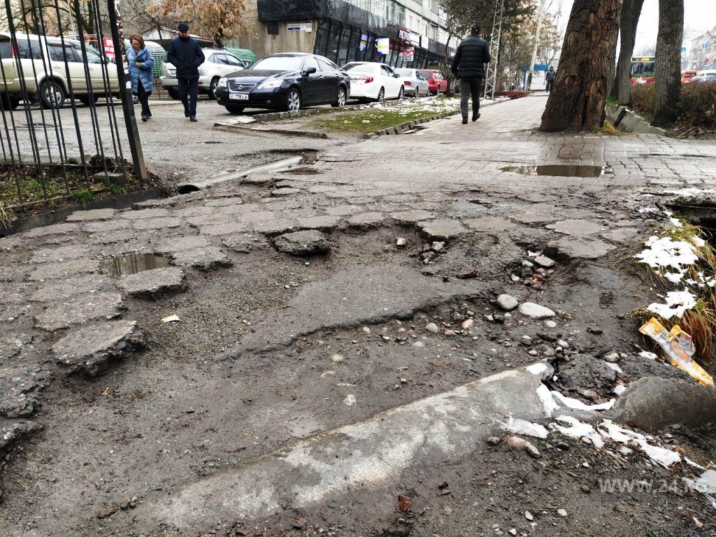 Тротуар в центре Бишкека