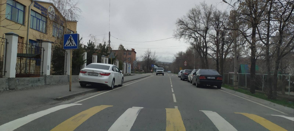 Лазат Нуркожоева припарковала свою машину на тротуаре