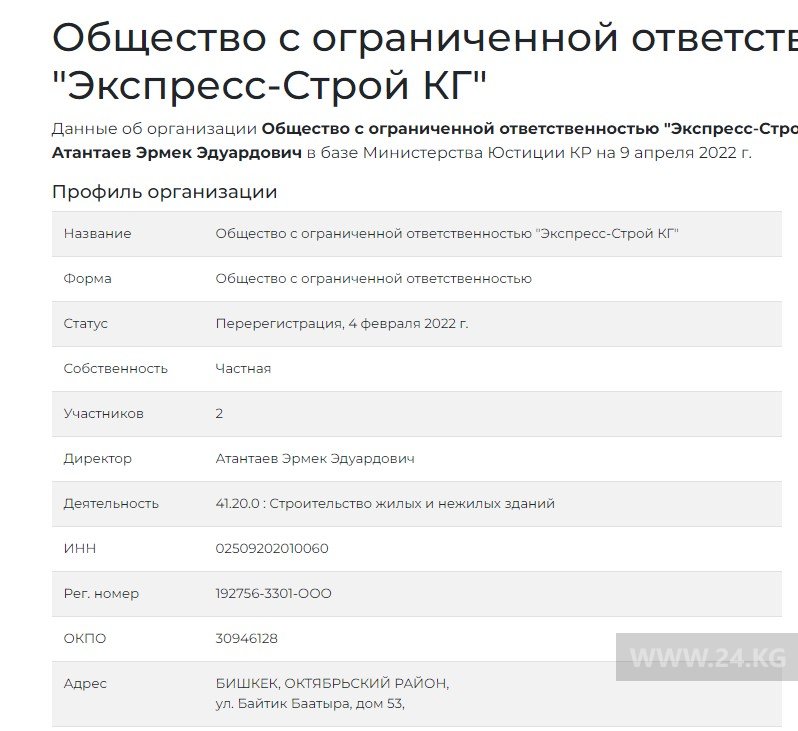Ранее компания проходила перерегистрацию 4 февраля 2022 года