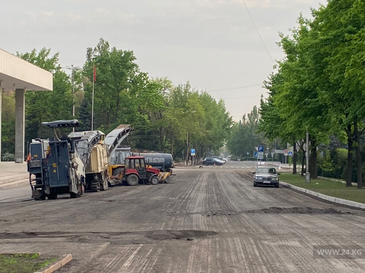 Ремонт дорог в центре Бишкека