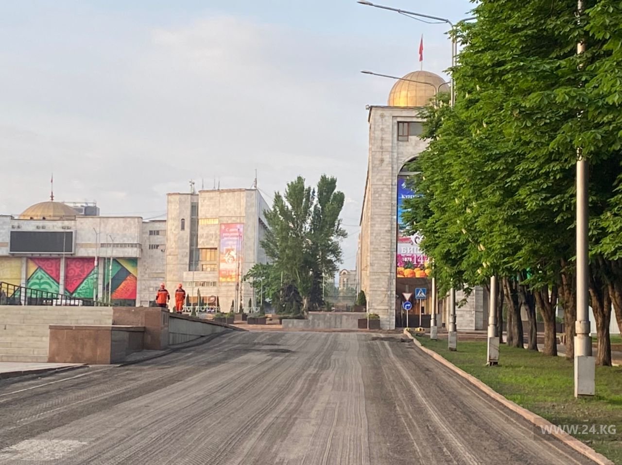 Ремонт дорог в центре Бишкека