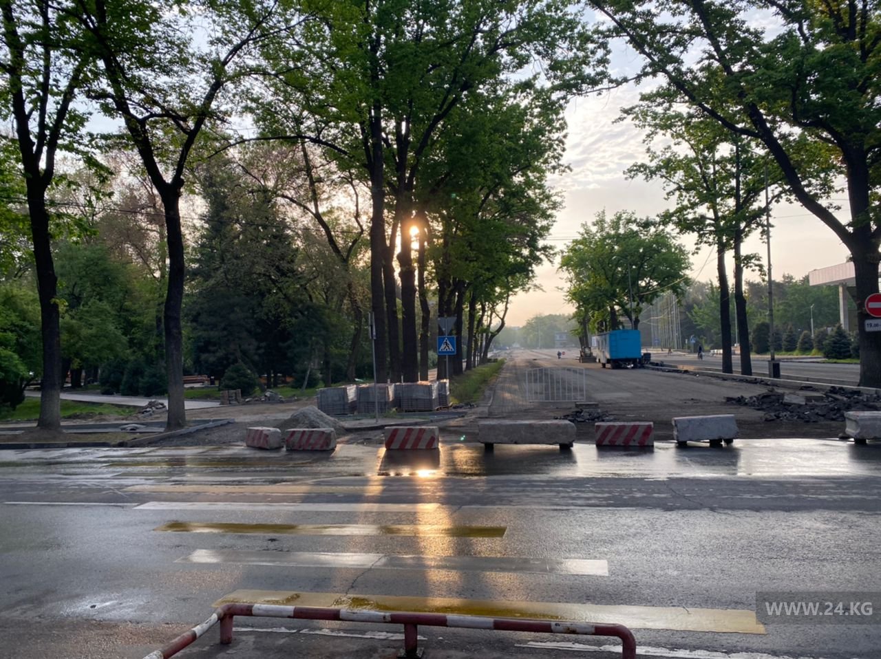 Ремонт дорог в центре Бишкека