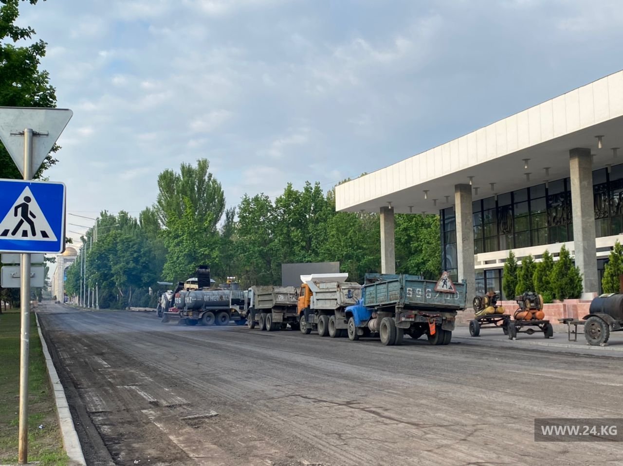 Ремонт дорог в центре Бишкека