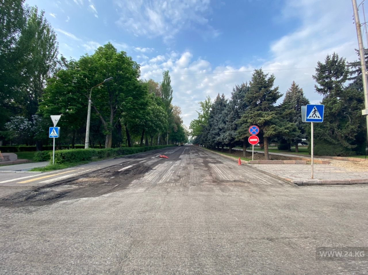 Ремонт дорог в центре Бишкека
