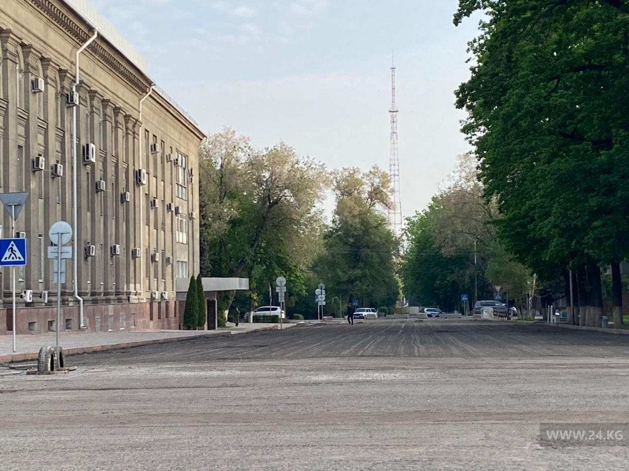 Ремонт дорог в центре Бишкека