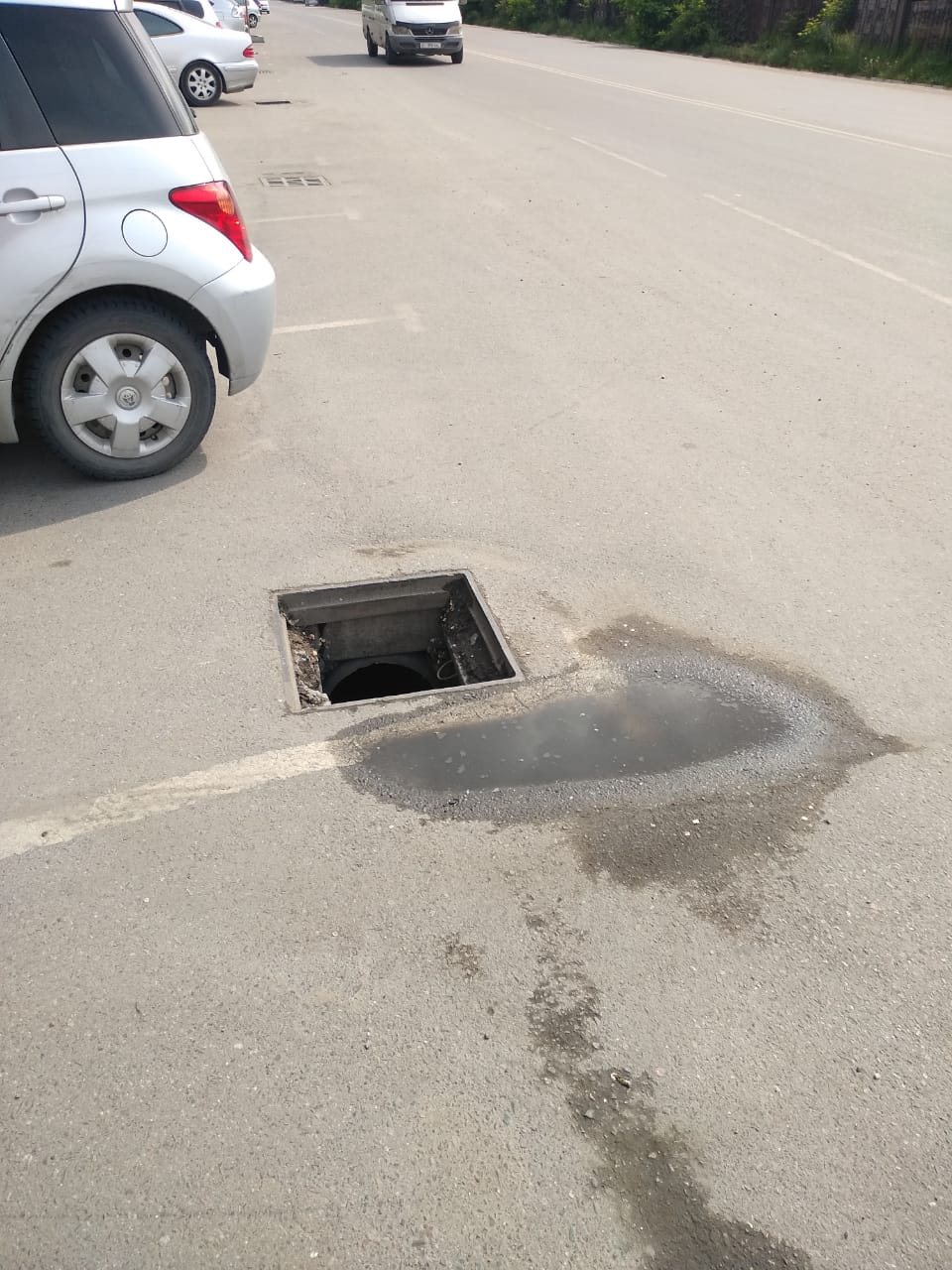 На улице Валиханова украли решетки