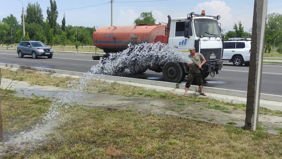 Полив в парке «Ынтымак»
