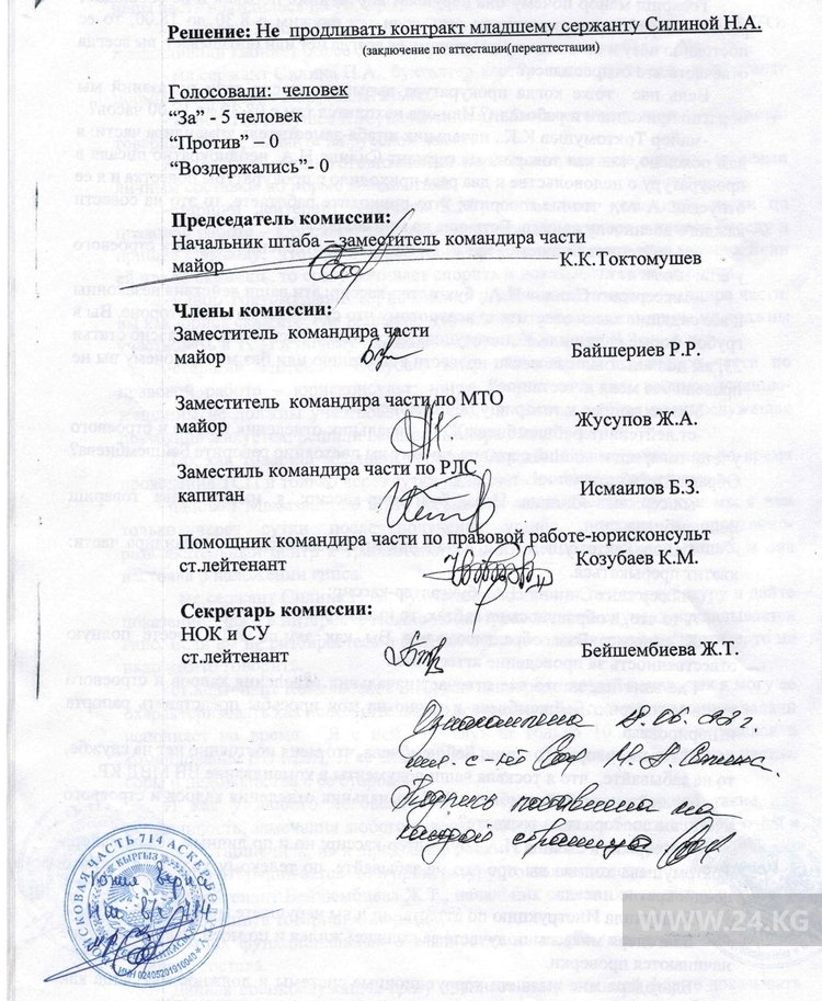 Решение, поставившее точку в военной службе Натальи