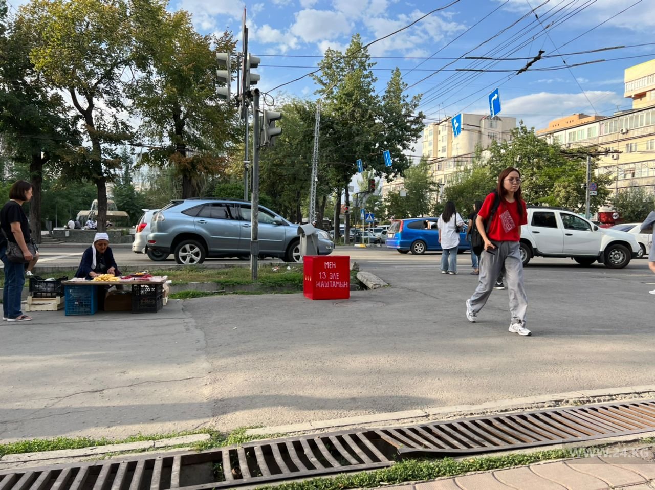Арт-интервенция против насилия в Бишкеке