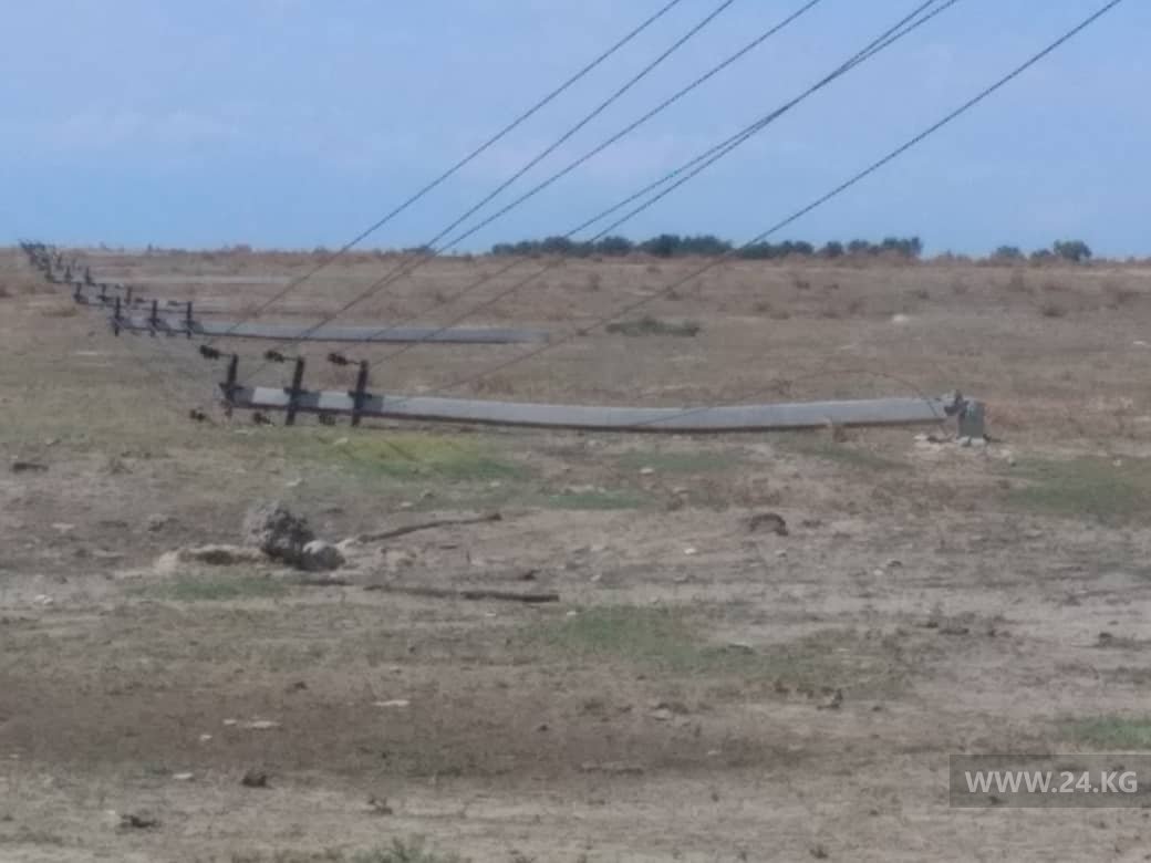 Упавшие от ветра столбы
