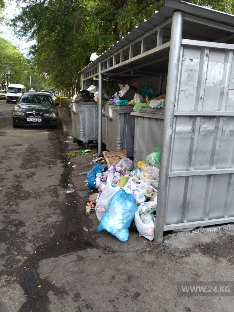 Контейнеры для мусора в центре Бишкека