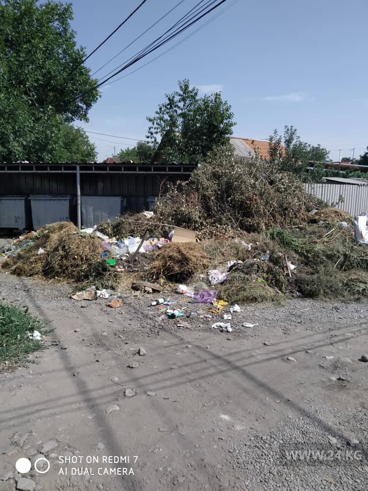 Завалы мусора на улице Нарвской