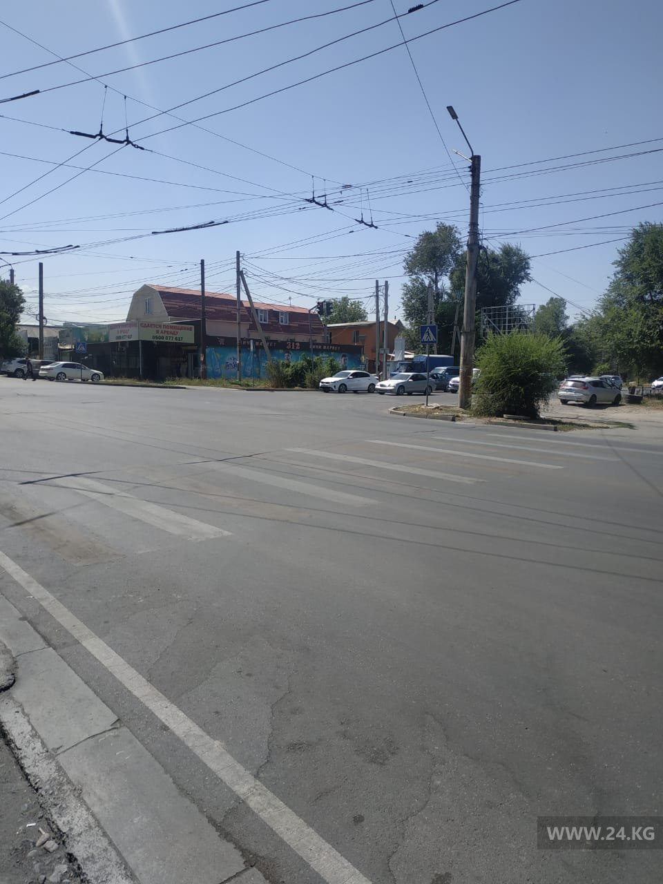 Краска на пешеходном переходе продержалась две недели