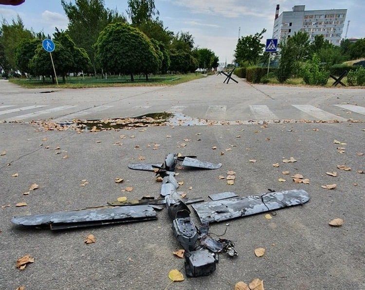 Сбитый над Запорожской АЭС украинский дрон-камикадзе