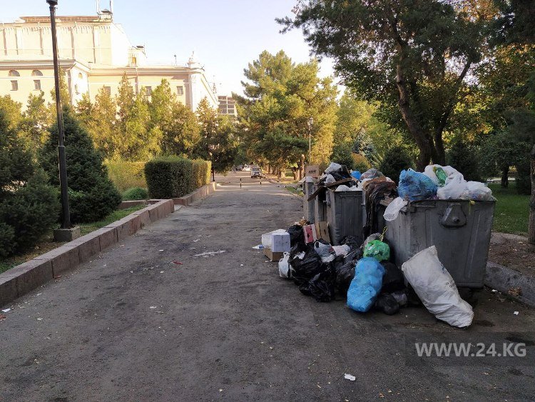 Аллея позади Кыргызского национального академического театра оперы и балета