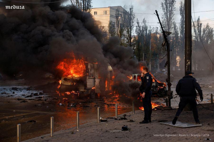 Последствия взрывов в Киеве