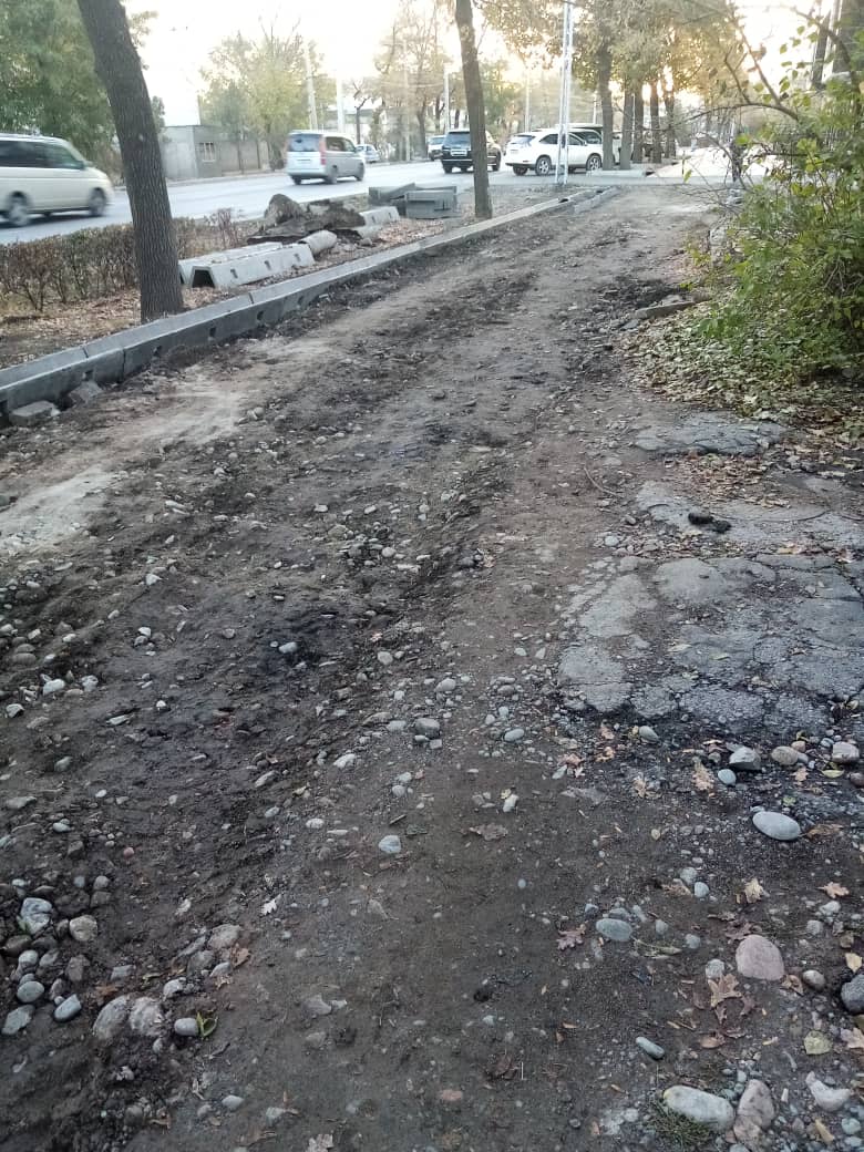 Тротуар на проспекте Жибек Жолу