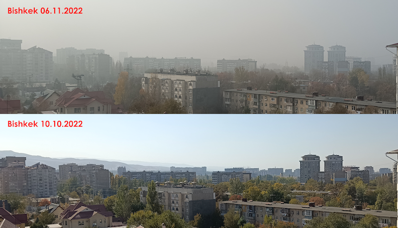 С началом отопительного сезона в Бишкеке снова появился смог