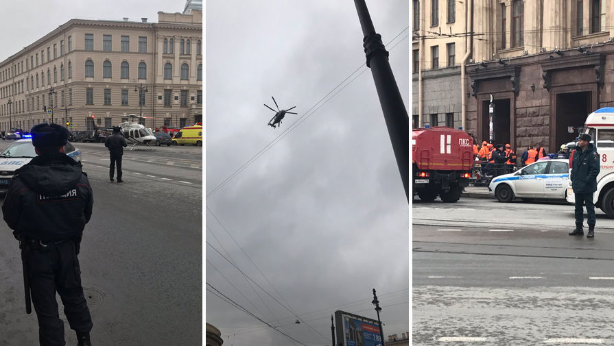 Екатерины Винокуровой, Znak.com. Ситуация возле станции метро «Технологический проспект» после взрыва, 3 апреля 2017 года
