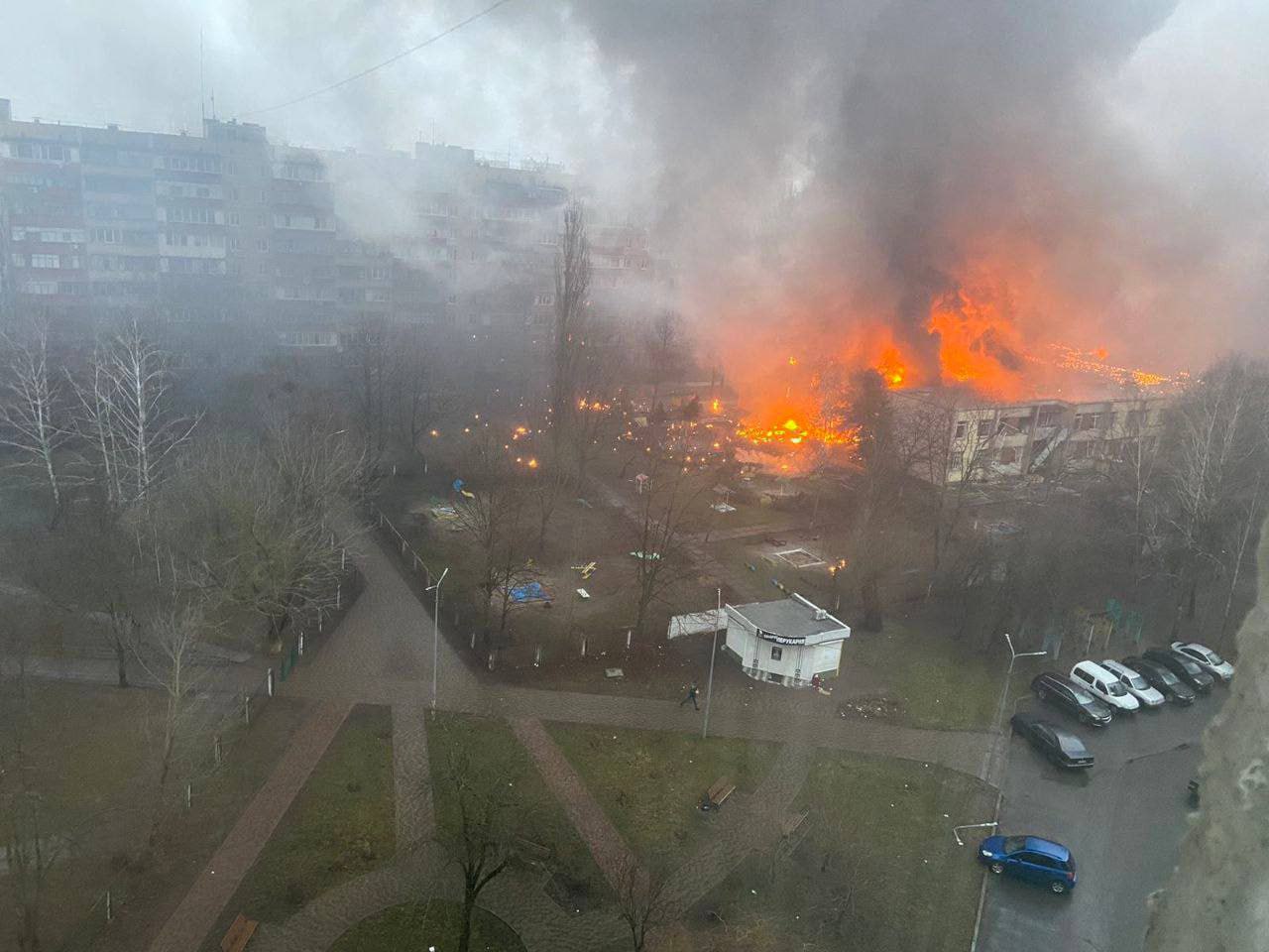 Место падения вертолета