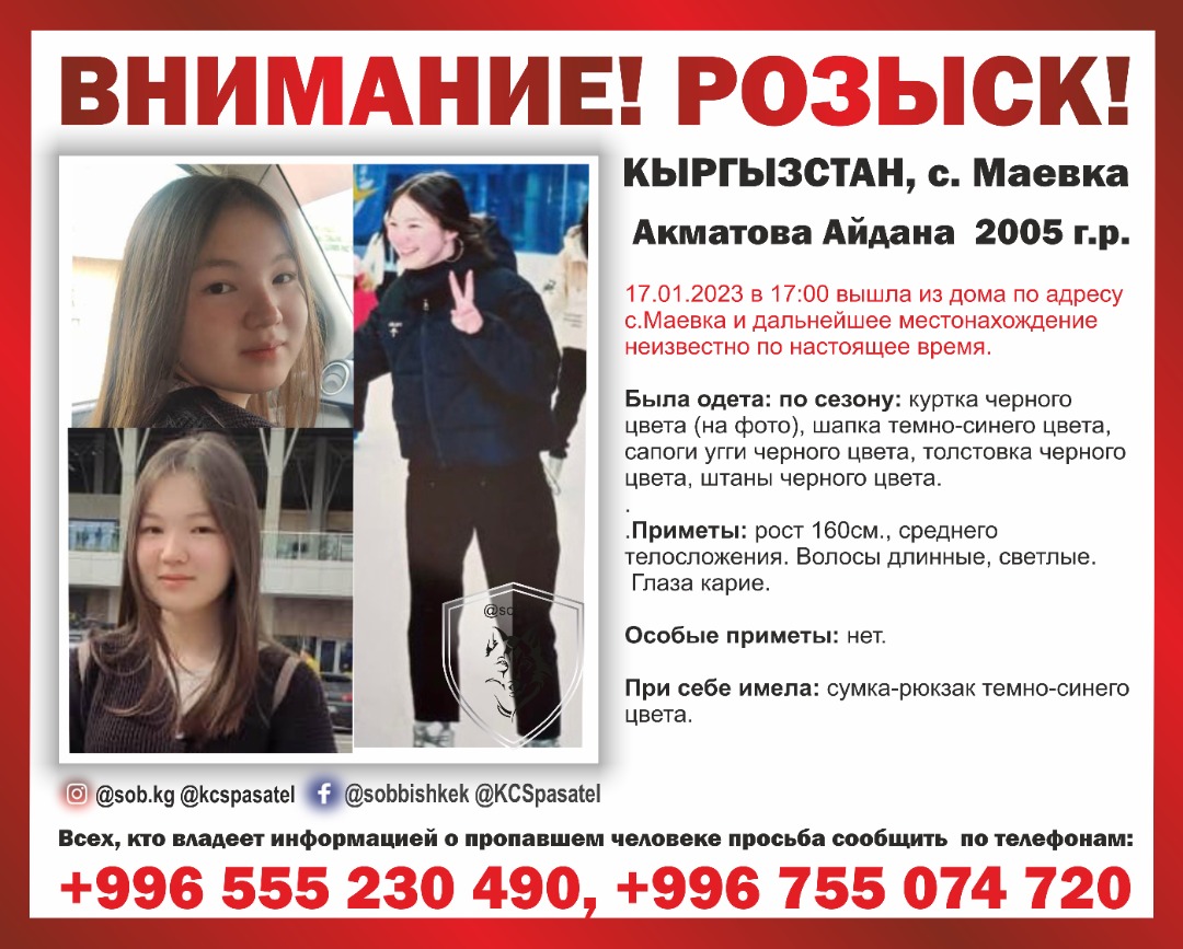 Ориентировка на разыскиваемую