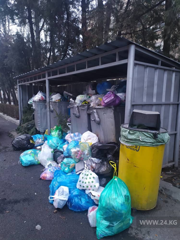 Завалы мусора, образовавшиеся на бульваре Эркиндик