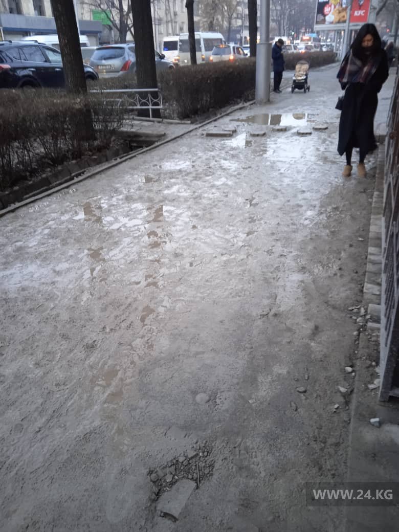 Тротуары в центре Бишкека