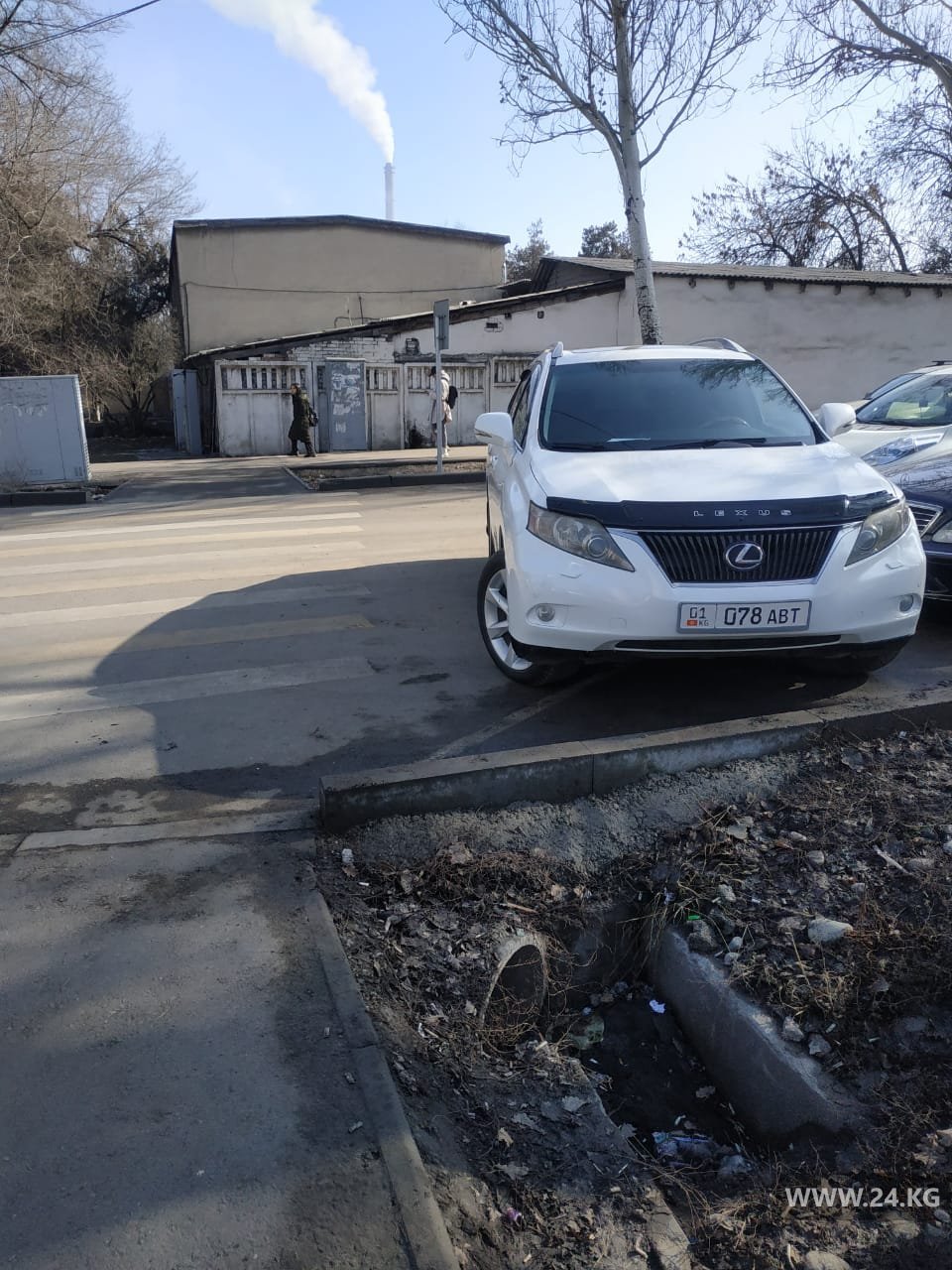 Машина на разметке пешеходного перехода