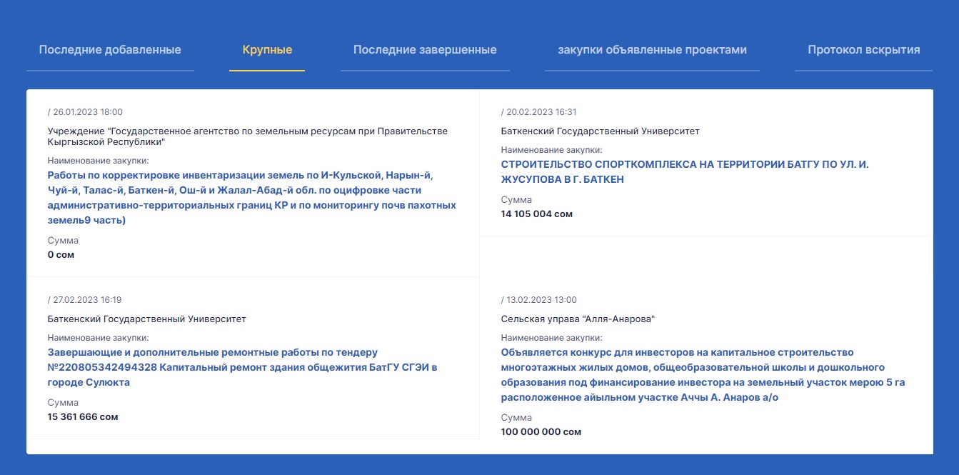 Сайт государственных закупок работает некорректно