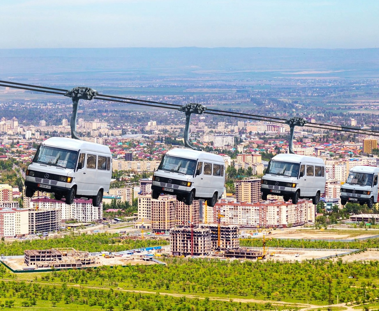 Так, по мнению автора, будет выглядеть обещанная канатная дорога