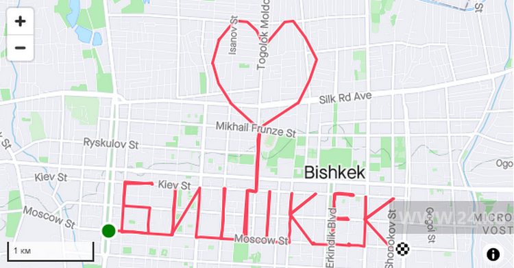 Поздравление на карте города