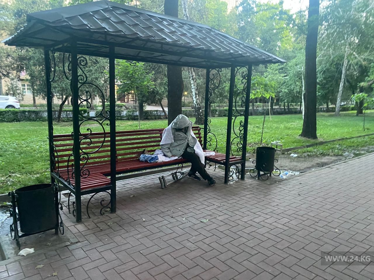 Бульвар Эркиндик облюбовали бездомные