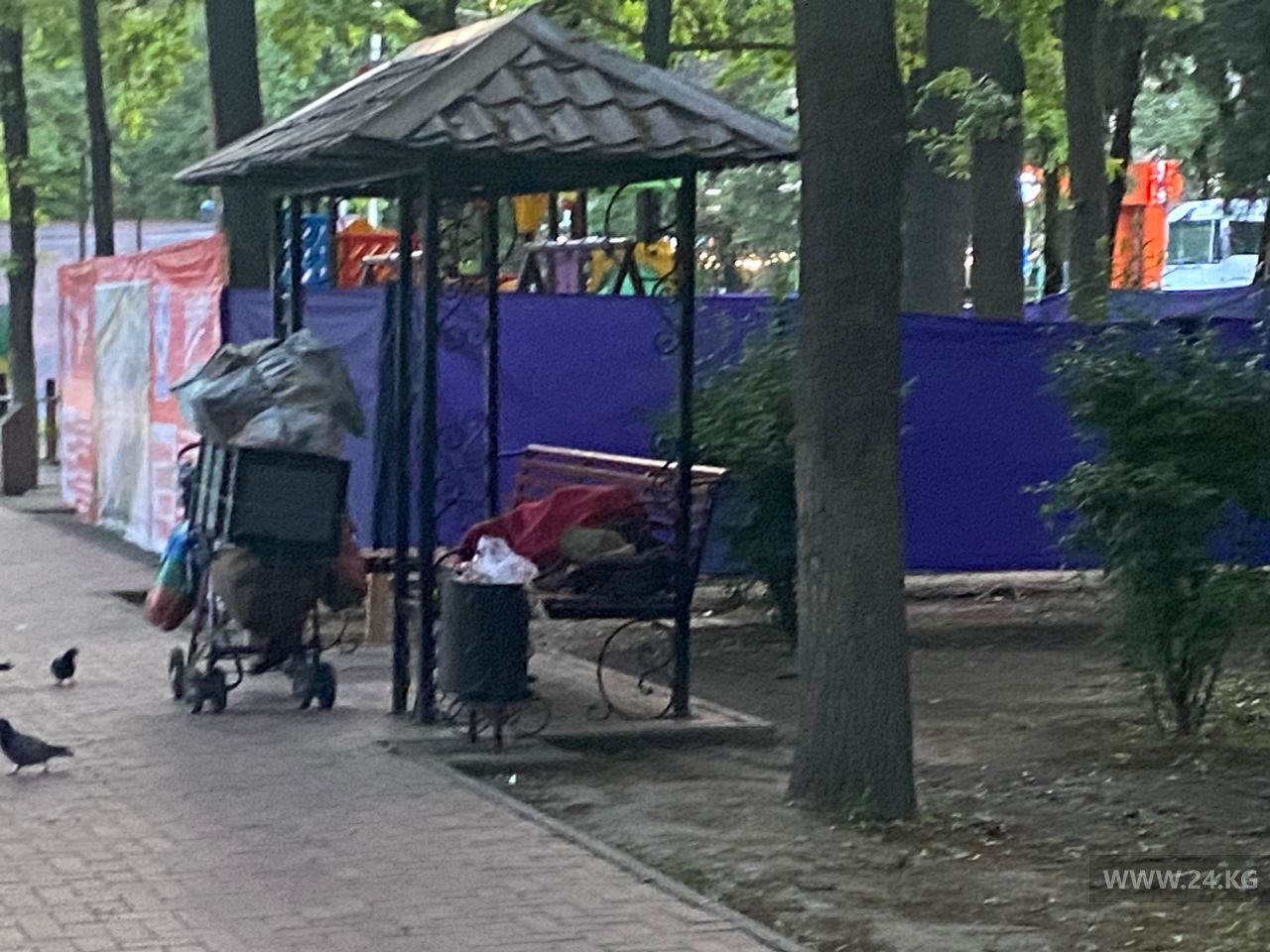 Бульвар Эркиндик облюбовали бездомные