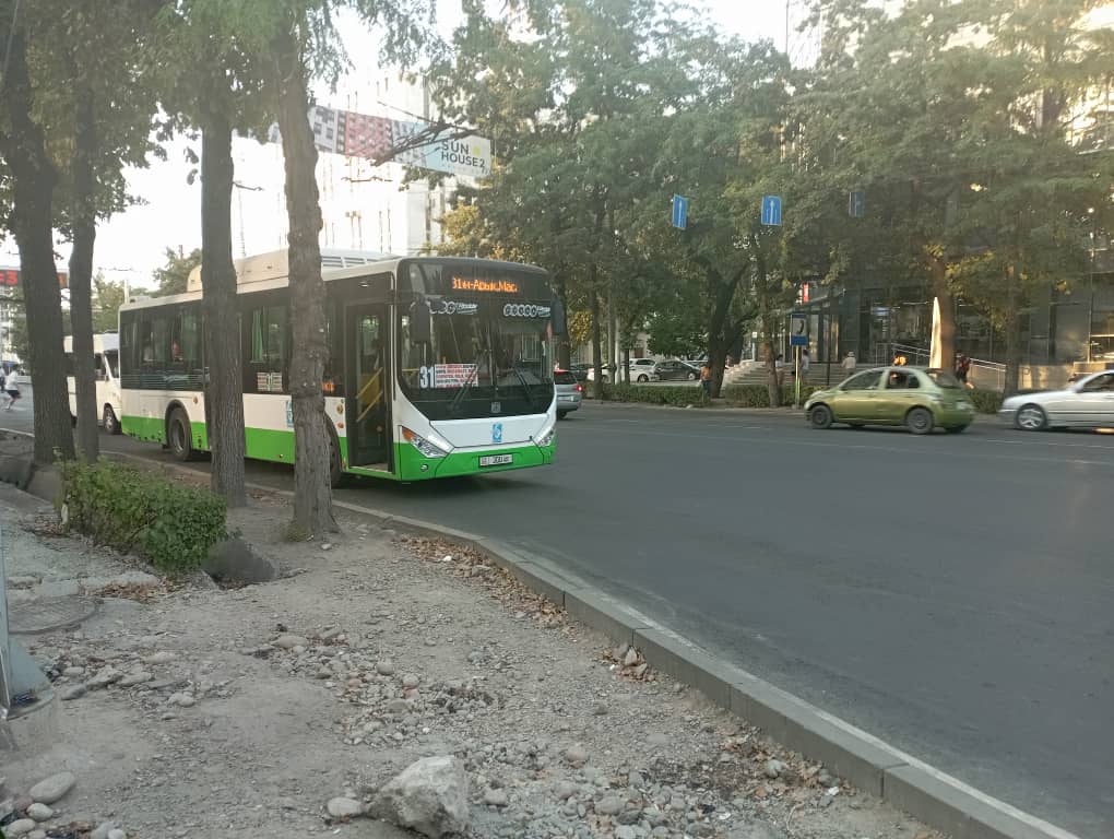 Транспорт останавливается в начале остановки