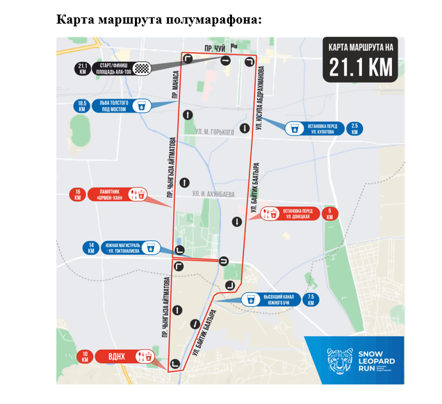 Карта маршрута полумарафона