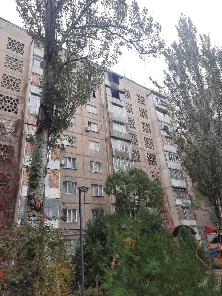 Пожар в микрорайоне «Аламедин-1»