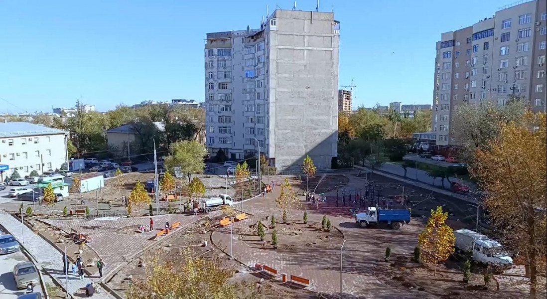 Новый сквер в районе Старого аэропорта