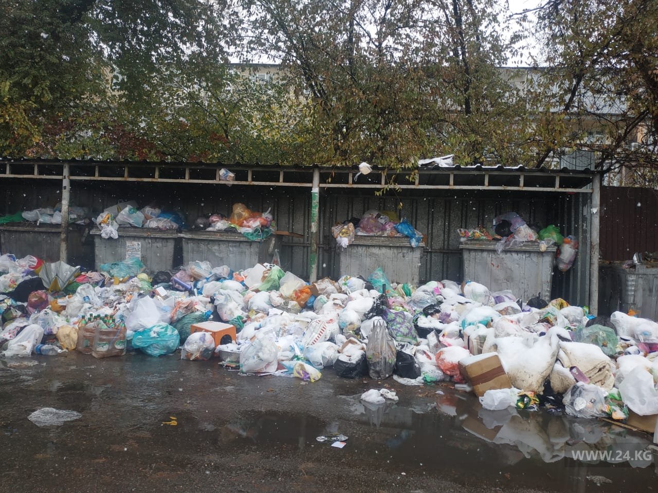 Город утопал в мусоре