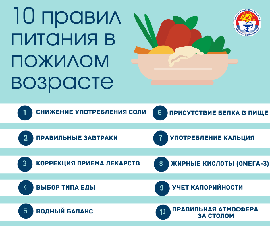 Десять правил питания в пожилом возрасте