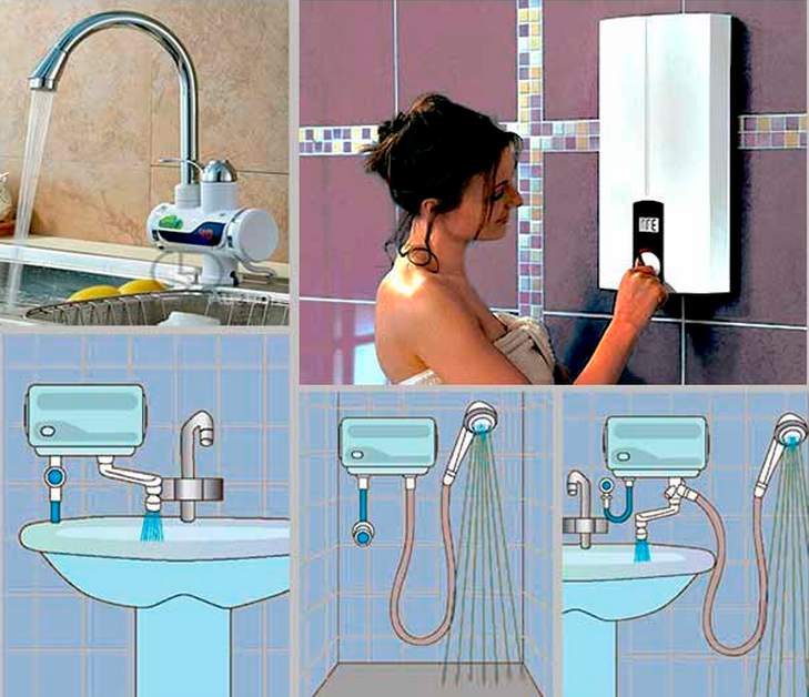 Виды проточных водонагревателей