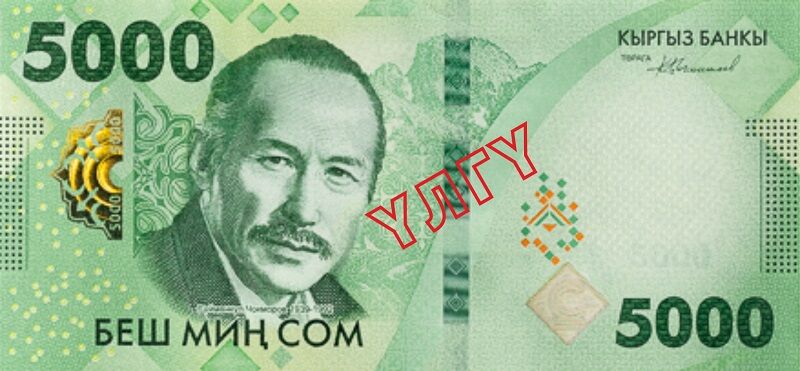 Новая купюра номиналом 5000 сомов